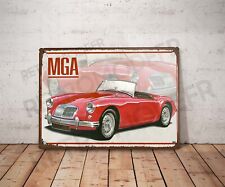 Plaque métal vintage MGA Enseigne Garage Décoration anglaise Déco atelier