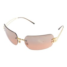 CHANEL COCO Mark Rimless Square Lens Sunglasses/4068/Gold/Eyewear