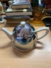 Vintage Art Deco Everhot 1940's Ceramic Teapot with Chrome Outer Felt Liner (P6)