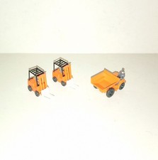 WIKING HO 2 CHARIOTS ELEVATEUR + TRACTO-BENNE TP  1:87 FORKLIFT & DUMPER TRAINS