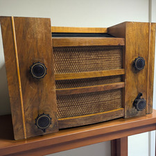 Radio TSF Grammont 856 vintage à lampes bois années 50 déco pièces sans cadran