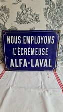 ANCIENNE PLAQUE EMAILLEE PUBLICITAIRE ALFA LAVAL ECREMEUSE SIGNE JAPY