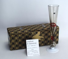 Carlo Moretti Champagne Flute Red Grey Signed 2017 Limited Edition