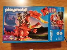 Playmobil 3327 Set Dragon rouge et chevalier Vintage complet notice et boite