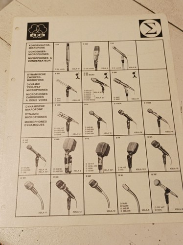 Ancienne fiche microphone akg - fiche,