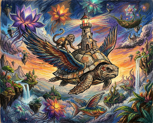 Une tortue phare dans un - tortue, le