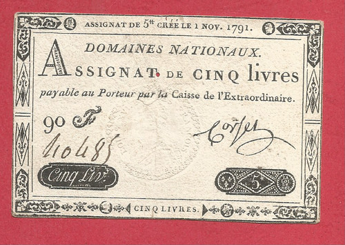 Assignat livres 1er novembre - 5,
