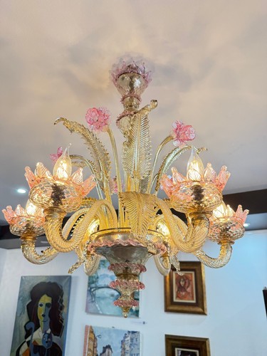Lustre vénitien verre de - verre,