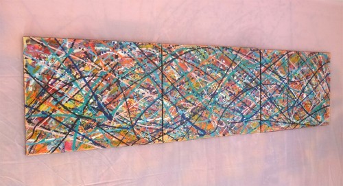 Tableau triptyque acrylique - tableau,