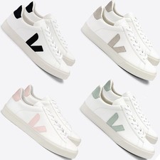 VEJA Round Toes Lace Up Casual Shoes Genuine Leather Strap Couple's Sports Shoes