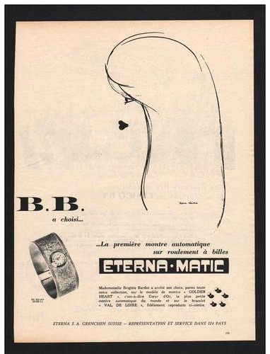 1959 publicite montre eterna - montre,