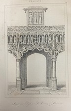 GRAVURE BELGIQUE   " JUBE DE L'EGLISE SAINT PIERRE A LOUVAIN   "