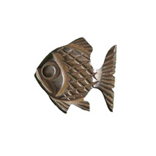 Antique Button - Setter - Fish - Glossy Polymer - 28mm - Vintage Button