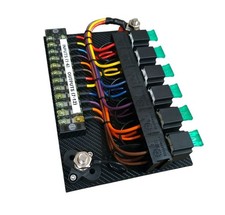 Race Car Fuse/Relay Panel Board 6 Circuits Color Coded wiring USA Made