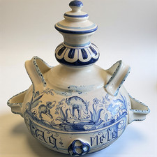 Pot couvert en  faïence