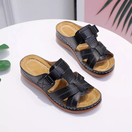 Sandales basses noires - basses, cuir
