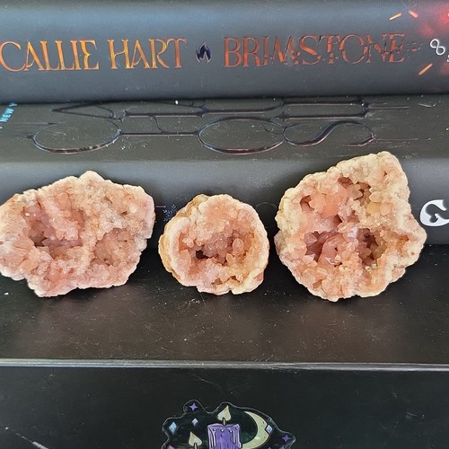 Geodes quartz rose lot de - -,