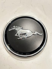 OEM 15-23 Ford Mustang Rear Trunk Chrome Black PONY Round Emblem Faux Gas Cap