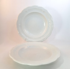 Set of 2 Pillivuyt Queen Anne 9 1/2" Rim Soup Bowls - Made in France