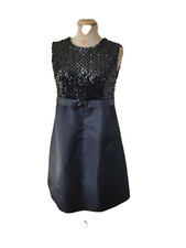 Robe noire sans manches à sequins vintage 60 Sequin dress T.36 sz XS/S