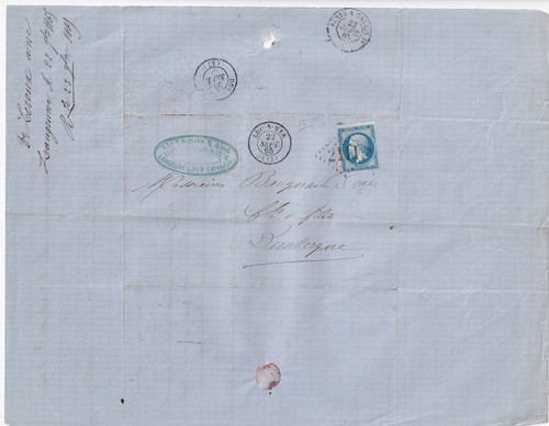 Lettre avec 20 c - -,