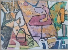 François Arnal (1924-2012) Abstract Composition, Mixed Media dated 1950