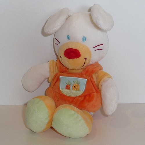 Doudou lapin nicotoy orange - lapin,