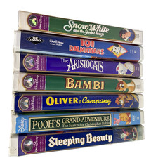 Disney VHS Lot of 7 Movies with Bambi Sleeping Beauty Snow White Masterpiece