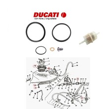 Ducati 350 400 600 750 900 SS SL Joint torique du réservoir filtre carburant