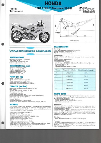 Honda vtr1000 fiche technique - fiche,