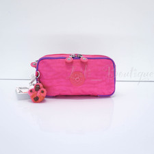 Kipling Chap Pen Case Makeup Accessory Pouch Polyamide AC6105 Azalea Pink NWT 49