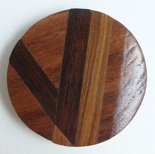 Antique Button - Wood - Marquetry - 53mm - Marquetry Wood Button