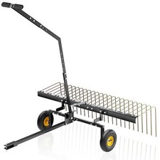 Wiltec Scarificateur Autoporté 1520x155x890mm Noir Démousseur Quad Peigne Gazon