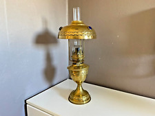 Antique Art Deco Brass Parisian Oil Lamp 45cm