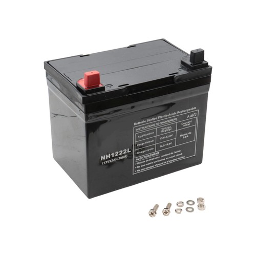 Batterie 12v 22ah pôle - 12v, (+
