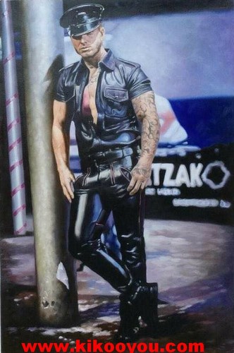 Homme gay cuir peinture - sm,