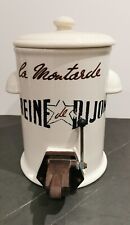 VINTAGE ANTIQUE FRENCH MUSTARD COUNTER DISPENSER QUEEN OF DIJON MUSTARD POT