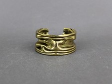 JACQUES MONIQUET brass cuff bracelet, Vintage 1970s, French artist jewel