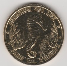 -- S/DATE COIN TOKEN JETON MEDAILLES ET PATRIMOINE -- 77 AQUARIUM HIPPOCAMPE