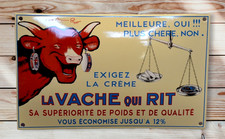 Plaque émaillée VACHE QUI