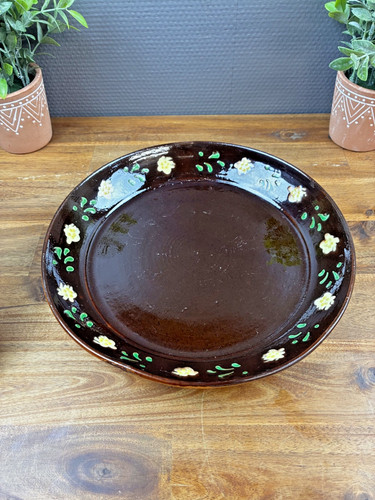 Ancien plat rond poterie - plat,