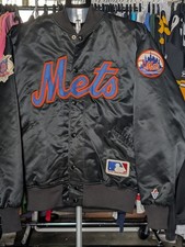 1980's Black New York Mets Felco Jacket Sz Leg Rare Color