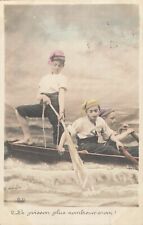 CP SERIE PECHEURS NAPOLITAINS - 2 - GARCONS BONNET BARQUE FILET PECHE - 47198