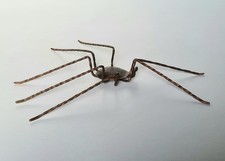 Sculpture araignée en cuivre objet art populaire vintage Longueur 24,7 cm 20ème.