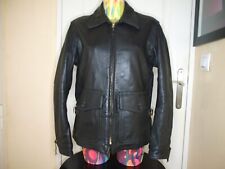 VESTE VINTAGE AVIREX STYLE MOTARD, CUIR NOIR MADE IN USA, TAILLE L