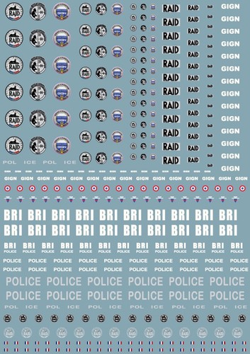 Planche décalcomanie police - planche,