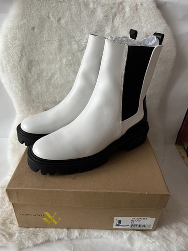 Bottines blanches noires - blanches,