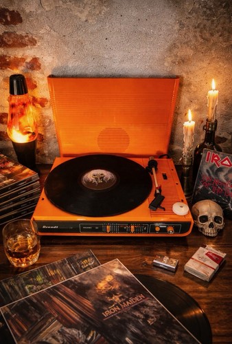 Tourne disque orange brandt - orange,