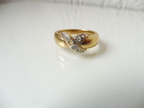 Bague dorée zirkonia - dorée, en