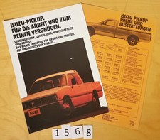 ISUZU KB PICK UP Prospectus + prix allemand 8+2 pages D 9/1985